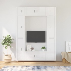 Set de muebles de TV 8 pzas madera contrachapada blanco brillo by , TV Furniture - Ref: Foro24-3188816, Price: 456,81 €, Disc...