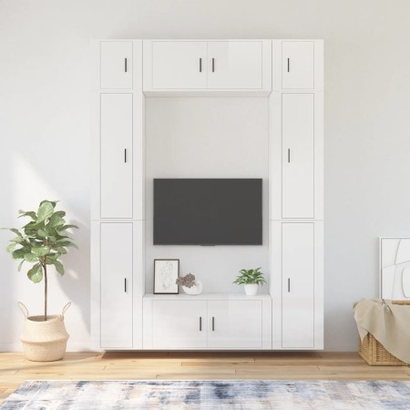 Set de muebles de TV 8 pzas madera contrachapada blanco brillo von , TV-Möbel - Ref: Foro24-3188816, Preis: 469,37 €, Rabatt: %