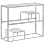 Mesa consola acero inoxidable plateado y vidrio templado de , Mesas auxiliares - Ref: Foro24-350011, Precio: 140,42 €, Descue...