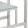 Mesa consola acero inoxidable plateado y vidrio templado de , Mesas auxiliares - Ref: Foro24-350011, Precio: 140,42 €, Descue...