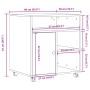 Soporte para impresora con ruedas roble ahumado 60x50x67 cm von , Drucker unterstützt - Ref: Foro24-840629, Preis: 90,74 €, R...