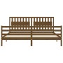 Honey brown solid wood bed frame and headboard 200x200 cm by vidaXL, Beds and slatted bases - Ref: Foro24-3194334, Price: 187...