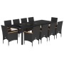 Set comedor jardín 11 pzas cojines ratán sintético vidrio negro de , Conjuntos de jardín - Ref: Foro24-3278734, Precio: 890,6...