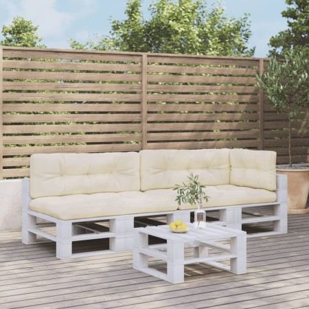 Cojines para sofá de palets 5 unidades tela crema von , Kissen für Stühle und Sofas - Ref: Foro24-3217136, Preis: 150,83 €, R...