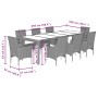 Set comedor jardín 9 pzas cojines ratán sintético vidrio marrón von , Gartensets - Ref: Foro24-3278589, Preis: 731,45 €, Raba...