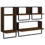 Estantes pared con barras 4 pzas madera ingeniería marrón roble by , Shelves and shelves - Ref: Foro24-836312, Price: 43,26 €...