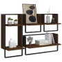 Estantes pared con barras 4 pzas madera ingeniería marrón roble by , Shelves and shelves - Ref: Foro24-836312, Price: 43,26 €...