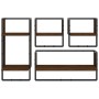 Estantes pared con barras 4 pzas madera ingeniería marrón roble by , Shelves and shelves - Ref: Foro24-836312, Price: 43,26 €...
