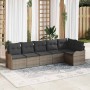Conjunto de sofá de jardín con cojín 6 pcs Gris Poliratán