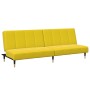 Sofá cama de 2 plazas con taburete terciopelo amarillo by , Sofas - Ref: Foro24-3258149, Price: 320,83 €, Discount: %