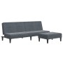 Sofá cama de 2 plazas con taburete terciopelo gris oscuro by , Sofas - Ref: Foro24-3258128, Price: 307,24 €, Discount: %