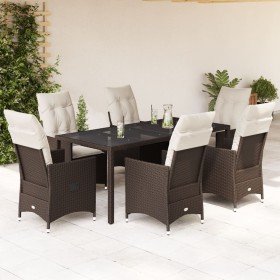 Set comedor de jardín 7 pzas con cojines ratán sintético marrón by , Garden sets - Ref: Foro24-3276773, Price: 828,25 €, Disc...