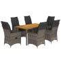 Set comedor jardín 7 pzas y cojines ratán sintético gris de , Conjuntos de jardín - Ref: Foro24-3276727, Precio: 837,43 €, De...