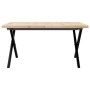 Mesa de centro marco X madera maciza pino y acero 90x90x45,5 cm von , Küchen- und Esstische - Ref: Foro24-3282753, Preis: 99,...