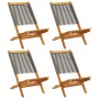 Sillas de jardín reclinables 4 uds madera maciza acacia gris de , Sillas de jardín - Ref: Foro24-3214631, Precio: 232,66 €, D...