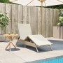 Tumbona con cojín ratán sintético beige de , Tumbonas - Ref: Foro24-4002705, Precio: 143,57 €, Descuento: %