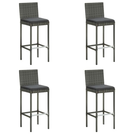 Taburetes altos de jardín cojines 4 uds ratán sintético gris by , Garden chairs - Ref: Foro24-316671, Price: 347,33 €, Discou...