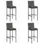 Taburetes altos de jardín cojines 4 uds ratán sintético gris by , Garden chairs - Ref: Foro24-316671, Price: 347,33 €, Discou...