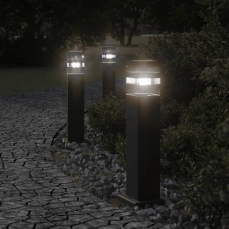 Lámparas de suelo de exterior 3 unidades aluminio negro 50 cm by , Outdoor lighting - Ref: Foro24-4006394, Price: 113,29 €, D...