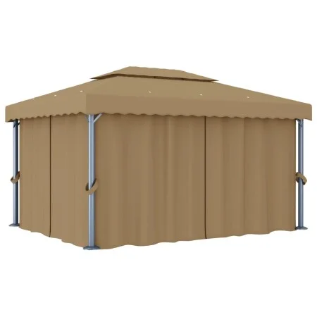 Gazebo with gray taupe aluminum curtain 4x3 m by vidaXL, Tents and gazebos - Ref: Foro24-3067050, Price: 528,54 €, Discount: %