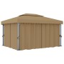 Gazebo with gray taupe aluminum curtain 4x3 m by vidaXL, Tents and gazebos - Ref: Foro24-3067050, Price: 518,34 €, Discount: %