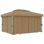Gazebo with gray taupe aluminum curtain 4x3 m by vidaXL, Tents and gazebos - Ref: Foro24-3067050, Price: 528,54 €, Discount: %