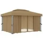 Gazebo with gray taupe aluminum curtain 4x3 m by vidaXL, Tents and gazebos - Ref: Foro24-3067050, Price: 528,54 €, Discount: %