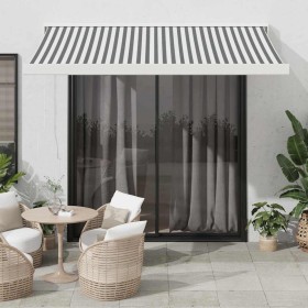 Toldo retráctil aluminio y tela antracita y blanco 3,5x2,5 m by , Awnings - Ref: Foro24-3216124, Price: 816,53 €, Discount: %