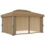 Gazebo with gray taupe aluminum curtain 4x3 m by vidaXL, Tents and gazebos - Ref: Foro24-3067050, Price: 518,34 €, Discount: %