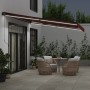 Toldo retráctil manual con LEDs color burdeos 450x350 cm by , Awnings - Ref: Foro24-3215003, Price: 408,68 €, Discount: %