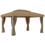 Gazebo with gray taupe aluminum curtain 4x3 m by vidaXL, Tents and gazebos - Ref: Foro24-3067050, Price: 518,34 €, Discount: %