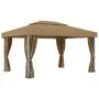 Gazebo with gray taupe aluminum curtain 4x3 m by vidaXL, Tents and gazebos - Ref: Foro24-3067050, Price: 528,54 €, Discount: %