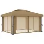 Gazebo with gray taupe aluminum curtain 4x3 m by vidaXL, Tents and gazebos - Ref: Foro24-3067050, Price: 528,54 €, Discount: %