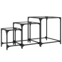 Mesas de centro apilables 3 pzas de acero con tapa de vidrio by , Coffee table - Ref: Foro24-845986, Price: 62,91 €, Discount: %