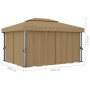 Gazebo with gray taupe aluminum curtain 4x3 m by vidaXL, Tents and gazebos - Ref: Foro24-3067050, Price: 518,34 €, Discount: %
