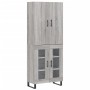 Aparador alto madera contrachapada gris sonoma 69,5x34x180 cm de , Aparadores - Ref: Foro24-3195761, Precio: 161,75 €, Descue...