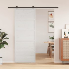 Puerta de granero madera maciza pino blanca 80x208 cm von , Türen - Ref: Foro24-850636, Preis: 117,02 €, Rabatt: %