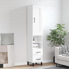 Aparador alto madera contrachapada blanco 34,5x34x180 cm by , Sideboards - Ref: Foro24-3200281, Price: 114,61 €, Discount: %