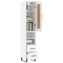 Aparador alto madera contrachapada blanco 34,5x34x180 cm by , Sideboards - Ref: Foro24-3200281, Price: 114,61 €, Discount: %