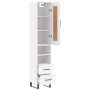 Aparador alto madera contrachapada blanco 34,5x34x180 cm by , Sideboards - Ref: Foro24-3200281, Price: 114,61 €, Discount: %