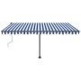 Toldo de pie automático azul y blanco 450x350 cm by , Awnings - Ref: Foro24-3069846, Price: 631,38 €, Discount: %