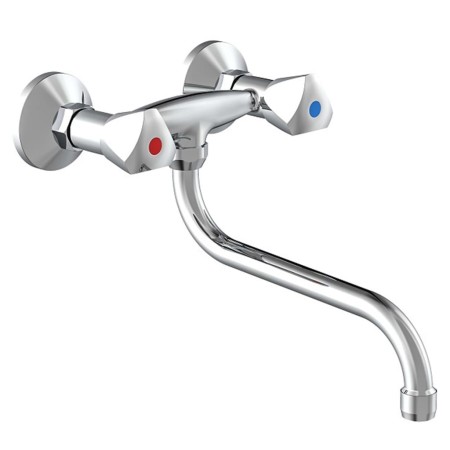 SCHÜTTE two-handle wall-mounted sink mixer chrome by SCHÜTTE, Faucets - Ref: Foro24-435071, Price: 53,16 €, Discount: %