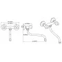 SCHÜTTE two-handle wall-mounted sink mixer chrome by SCHÜTTE, Faucets - Ref: Foro24-435071, Price: 53,16 €, Discount: %