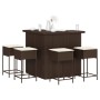 Juego de bar de jardín de 5 pzas con cojines ratán PE marrón de , Conjuntos de jardín - Ref: Foro24-3261501, Precio: 363,68 €...