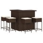 Juego de bar de jardín de 5 pzas con cojines ratán PE marrón de , Conjuntos de jardín - Ref: Foro24-3261501, Precio: 363,68 €...