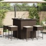 Juego de bar de jardín de 5 pzas con cojines ratán PE marrón de , Conjuntos de jardín - Ref: Foro24-3261501, Precio: 363,68 €...