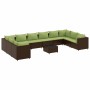 Set de muebles de jardín 11 pzas cojines ratán sintético marrón by , Garden sets - Ref: Foro24-3308294, Price: 828,72 €, Disc...