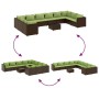 Set de muebles de jardín 11 pzas cojines ratán sintético marrón by , Garden sets - Ref: Foro24-3308294, Price: 828,72 €, Disc...