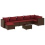 Set sofás de jardín 8 piezas y cojines ratán sintético marrón by , Garden sets - Ref: Foro24-3308237, Price: 572,61 €, Discou...
