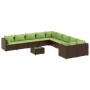 Set de sofás de jardín 11 pzas cojines ratán sintético marrón von , Gartensets - Ref: Foro24-3308358, Preis: 810,68 €, Rabatt: %